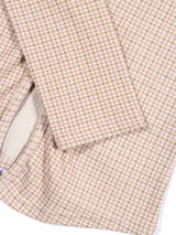 CHECK LACE SLIM SHIRT_Beige