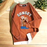 600D-026 SUNSET DOG LAYERED SWEAT SHIRTS