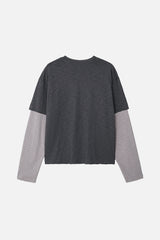 No.1495 レイヤースリーブクロップTシャツ (3color)