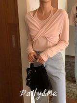 Halter Twisted T-shirt(3color)
