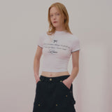 ラブレースクロップTシャツ-WHITE