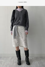 ベルベットシースルーモックネックTシャツ