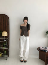 comma buckle wide pants (2 colors)