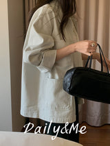 Loose fit cotton jacket(onecolor)