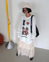 Cancan see-through see-through long skirt