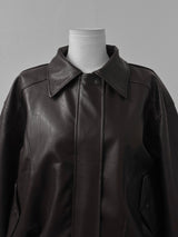 vintage old leather jacket (2color)