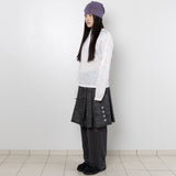 Twister Button Panel Beanie - Purple