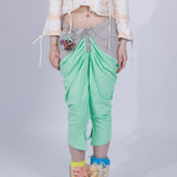 light green pleated pants