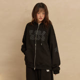 YK Applique Dot Hood Zip Up