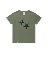Wツインスター半袖Tシャツ カーキ(CV2GMFT516A)