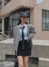 [U-BASIC] ロジンキャッシュライクエンボカーディガン