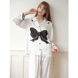 Black and white polka dot printed pajamas｜Suitable for all seasons
