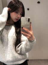 Lekin Color Matching One-Shoulder Knit