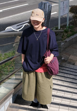 [SEMADE] HARBOR Waffle Round Neck Half 1/2 T