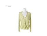 Hyujin Button See-Through Knit Cardigan