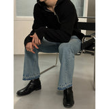[Unisex] Side zipper hood knit sleeves(3color)