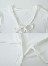 #Ribbon Strap Layered Tiered Cardigan (3color)
