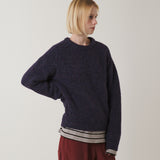Saddle Sleeve Vintage Sweater_Purple Navy