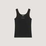 リブジャージーレタリングノースリーブTシャツ