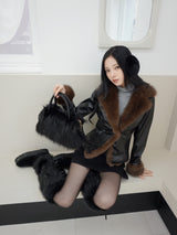 Chic Mood Brown Fur Cardigan