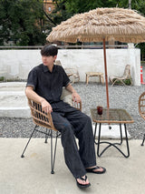 Olin linen indigo half shirts