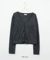 Genoc V-Neck Slim Fit Color Cardigan
