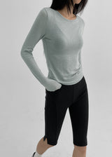 [MADE] シアーユーテンセルラウンドロングスリーブ (Tシャツテンセル 86%)