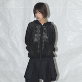 Plumpy Lace Line Hood Zip-Up (Black) F25QA965