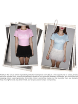 Short-sleeved cropped T-shirt with coloring lettering