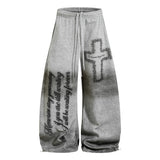 Dark Cross Graphic Wide Pants