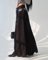4 color cotton maxi long skirt