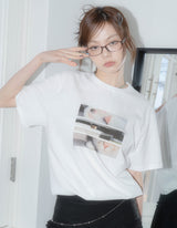 DELAY OFF キャットグラフィックTシャツ (ホワイト)