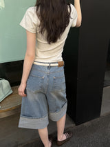 [ORIGINAL] Riku Roll-up Bermuda Denim Pants