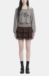 Mirielle Stripe Graphic Sweatshirt Set