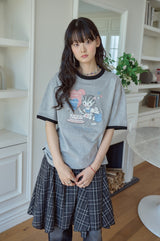 26SS★ Sweet Kitty Pigment Ringer Tee