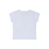 Grunge Claw Leopard Eyelet Tee - White