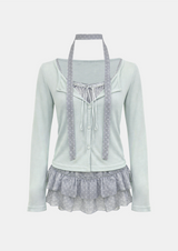 Sophie Dot Layered Cardigan Set