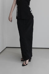 back slash denim long skirt