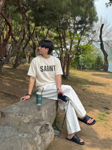 [A-T0117] SAINTピグクロップ半袖Tシャツ (4色)