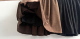 Rose waistband corduroy midi skirt