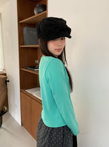 ヒップン ラウンド クロップ ロングスリーブ Tシャツ