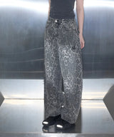 DITT SNAP BUTTON LEOPARD WIDE PANTS
