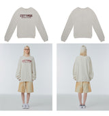 Oversized needlework wool-blend sweater