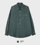 Glass Pigment Basic Cotton Shirt 