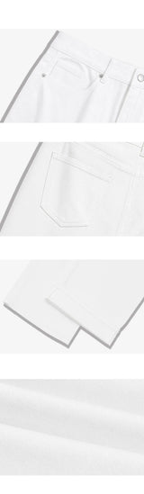basic washing wide cotton pants (white)