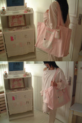 [BITTE DOSAN × SHAKIRI] ピンクドアリバーシブルバッグ(ピンク)
