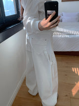Luri Back Heart Pocket Carpenter Wide Pants 
