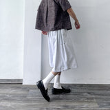 Side-Button Structured Shorts
