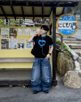 Blue Heart Ringer T-Shirt