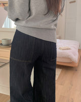 Wide raw denim